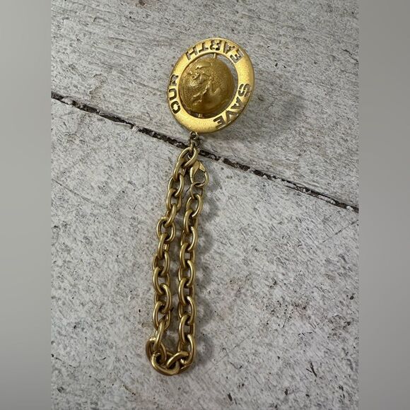 Vintage Signed Save Our Planet Spinning Globe Bracelet - Picture 5 of 6